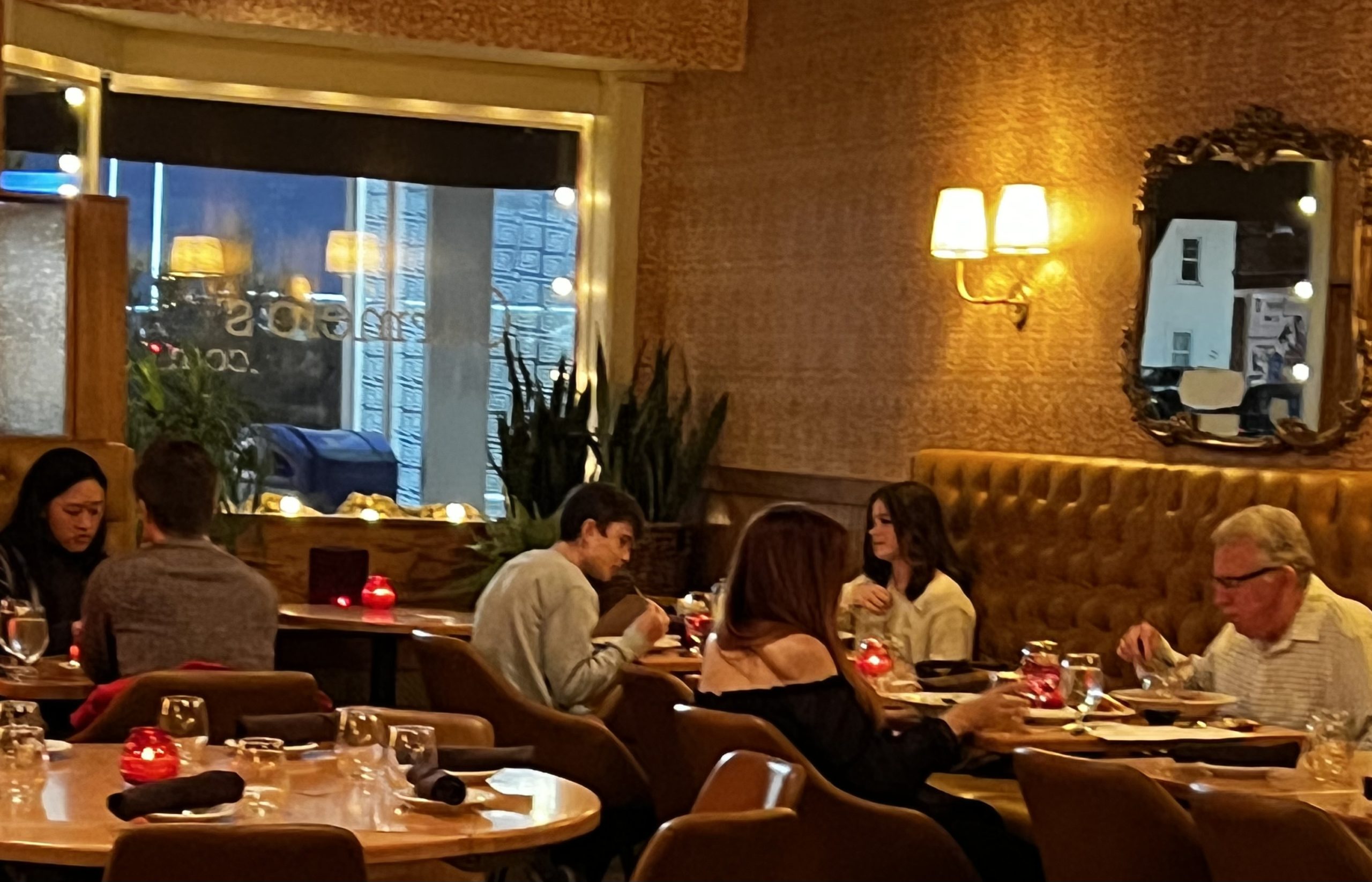Guests eating in dining room